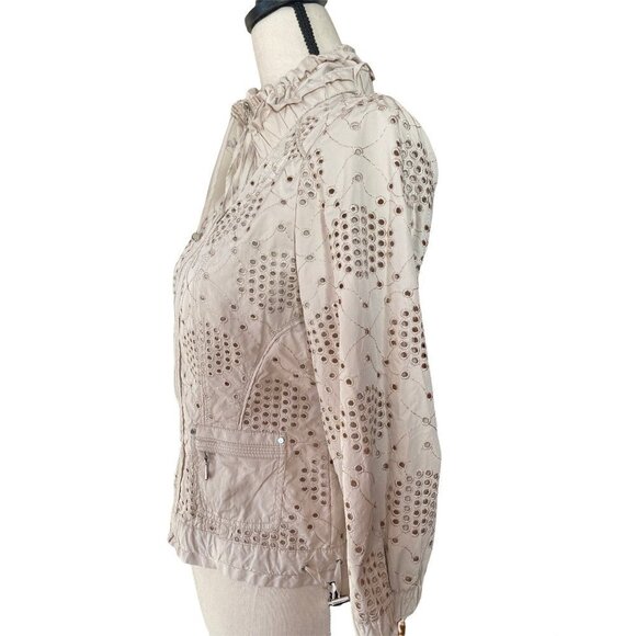 White House black-market 3/4 sleeves drawstrings eyelet women’s jacket size 6 - Picture 10 of 16